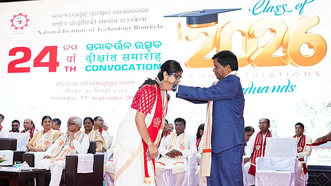NIT-Warangal director Bidyadhar Subudhi Bidyadhar Subudhi felicitating a medal winner at the convocation