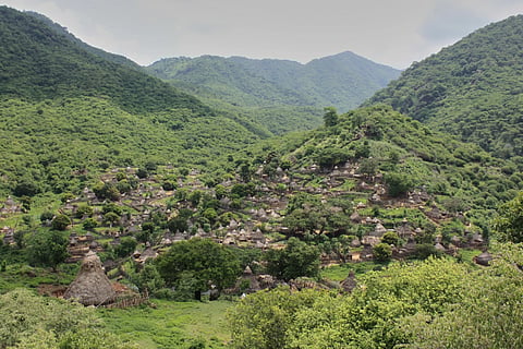 A view of the village of Lohobohobo, in South Sudan, Friday, July 24, 2025.