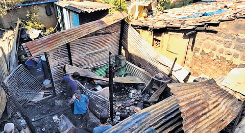 Remains of the house after the blast that claimed the lives of four women