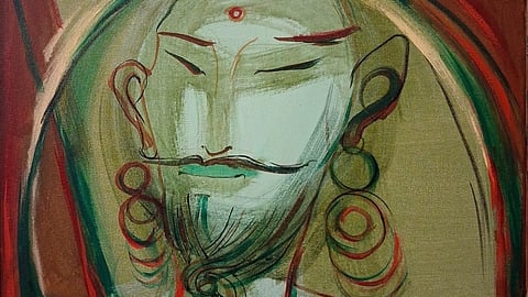 An artwork by painter and muralist Jatin Das