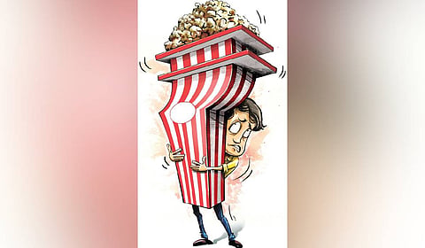Minister for Food and Civil Supplies Anoop Jacob told the TNIE that cases will be filed against cinemas charging unfairly for popcorn and other food items.
