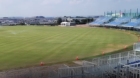 The T20 match was called off without even the toss taking place at the Karogi Sports Park in Aichi prefecture's Nisshin city.