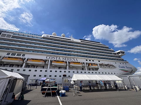 The Costa Serena, which hosts thousands of athletes, may face the threat of storm next week