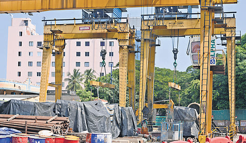 Two tunnel boring machines passed directly beneath the Nandanam metro tunnel