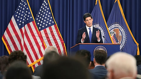 US Federal Reserve Board Chairman Kevin Warsh speaks during a news conference at the Federal Reserve in Washington, Wednesday, Sept. 16, 2026.