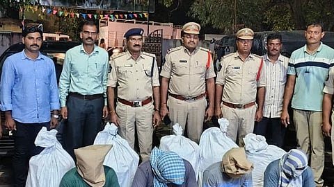 In the latest incident, Tuni police arrested Nakkapalli resident Bondada Kodandaram once again along with three others while they were allegedly transporting 125 kg of ganja.