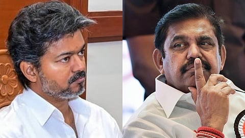 Chief Minister C Joseph Vijay (L) and AIADMK chief Edappadi K Palaniswami.