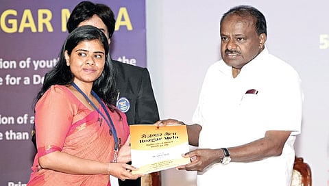 Union minister HD Kumaraswamy issues appointment certificates to candidates at Centre’s Rozgar Mela