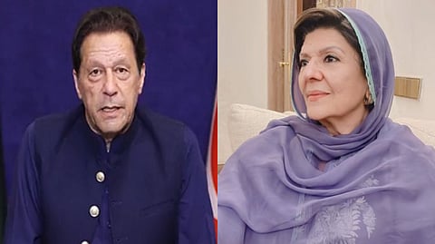 Aleema Khan (R), the sister of jailed former prime minister Imran Khan.