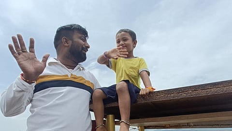 The picture with daughter that Siba Behera shared with family on Friday