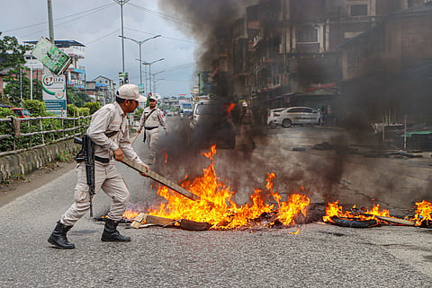 Security forces fired several rounds of tear gas shells to disperse the protesters.