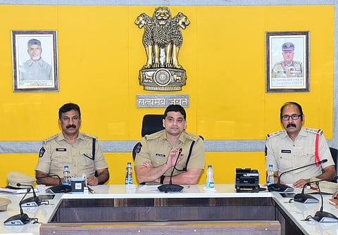 Vijayawada DCP Krishnakanth Patil addressing the media on Sunday
