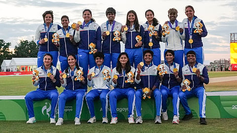India players celebrate their win with medals in Nagoya, Japan on Tuesday