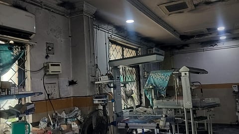 SNCU unit after fire accident in RIMS government hospital.