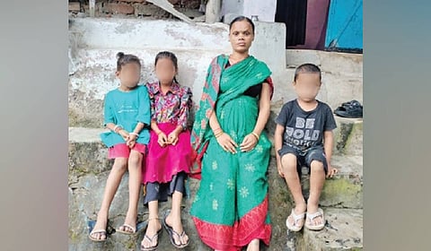 Debaki Raut with her three kids.