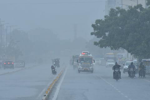 With the impact of deep depression over the Bay of Bengal, citizens of Vijayawada witnesses rainfall on Wednesday.