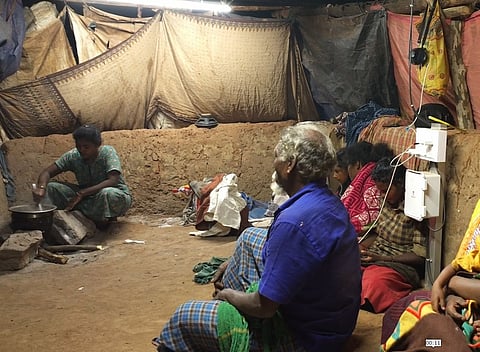 18 families having patta in Nochiodai, a remote settlement of Paliyar tribe located 32 km inside the Srivilliputhur-Megamalai Tiger Reserve (SMTR) received solar power supply.