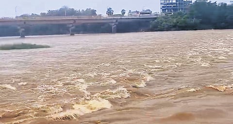 Heavy inflows of floodwater in the Nagavali river in Srikakulam district.