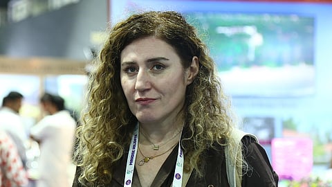 Kamila Kardashova a Russian buyer at the Kerala Travel Mart Expo 2026 at Willington Island in Kochi on Friday.