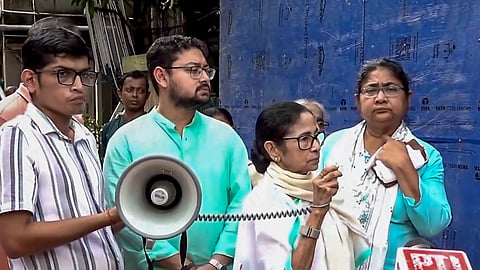 TMC supremo Mamata Banerjee speaks to the media on the attack on party MLA Kunal Ghosh after the MLA's car was allegedly hurled with stones and eggs while he was on his way to Serampore to attend a party meeting in Hooghly district, in Kolkata.