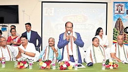 Bhubaneswar Bar Association president Ashok Chhotray speaks during the meeting on Saturday.