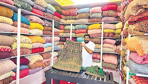 Nasar at his bridal dress bank in Thootha, Perinthalmanna