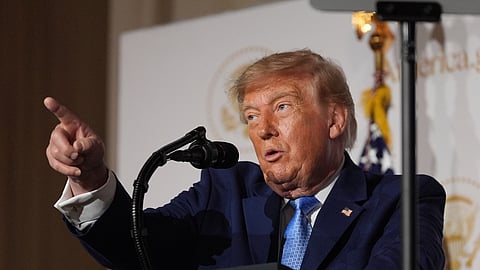 US President Donald Trump speaks at the Andrew W. Mellon Auditorium, Tuesday, Sept. 29, 2026, in Washington.