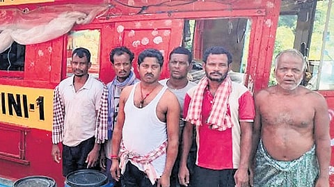 The arrested fishermen.