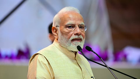 Prime Minister Narendra Modi addresses the UPSC centenary celebration at Bharat Mandapam, in New Delhi, on Thursday, Oct. 01, 2026.