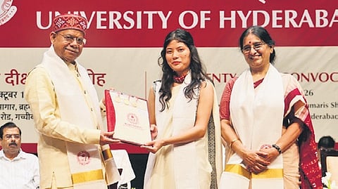 Governor Shiv Pratap Shukla confers degrees at UoH convocation on Oct 1.