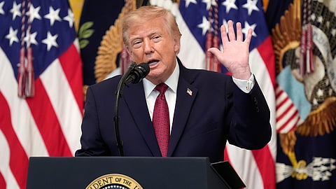 US President Donald Trump speaks during an East Room event at the White House celebrating Hispanic Heritage Month, Wednesday, Sept. 30, 2026, in Washington.