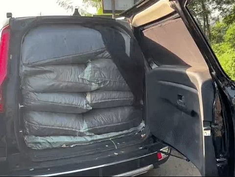 Police recovered more than 500 kg of poppy husk from the Mahindra Scorpio car used by the accused persons