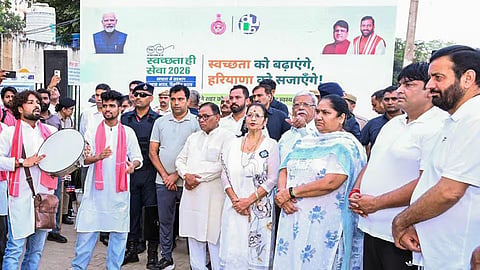 Haryana CM Nayab Singh Saini inspected a cleaned-up garbage point as MCG launched a 10-day drive to transform 21 dumping spots across Gurugram