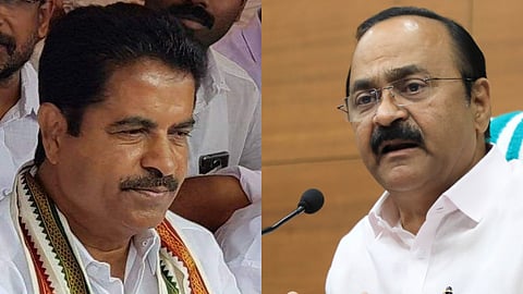 UDF convener Adoor Prakash's (L) open questioning of Satheesan is being viewed as part of a bigger move, targeting the CM