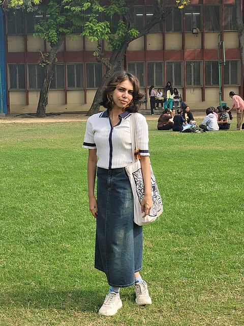 Sociology graduate Annapurna with her tote