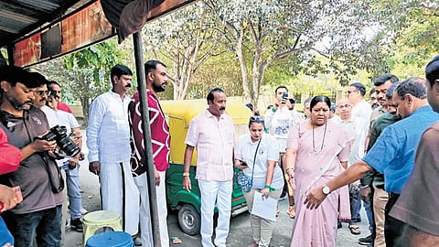 Residents of Kasavanahalli interact with people during the community walk on Friday