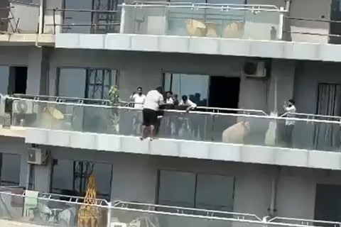 Several videos, recorded from mobile phones, of the incident are being shared on social media.