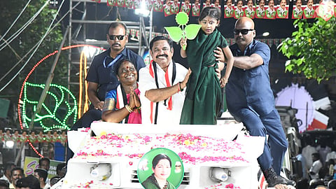 AIADMK general secretary Edappadi K Palaniswami campaigning in Madurantakam on Saturday