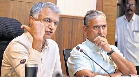 Bengaluru Development Minister Krishna Byre Gowda briefs the media about ‘Bengaluru Jatre’ at GBA office in Bengaluru on Saturday.