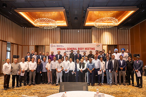 Officials from AIFF at the meeting on Sunday