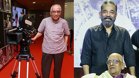 Singeetham Srinivasa Rao (L), Singeetham with Kamal Haasan