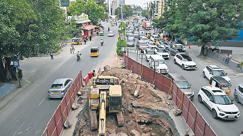 A file photo of the works taken up earlier around KBR Park.