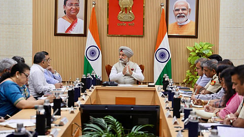 Lieutenant-Governor Taranjit Singh Sandhu during the meeting on Monday.