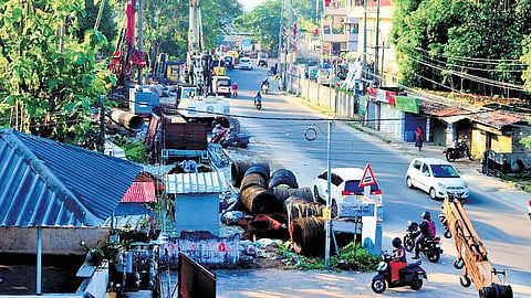 Preparatory work for the ROB construction going on at Vaduthala.