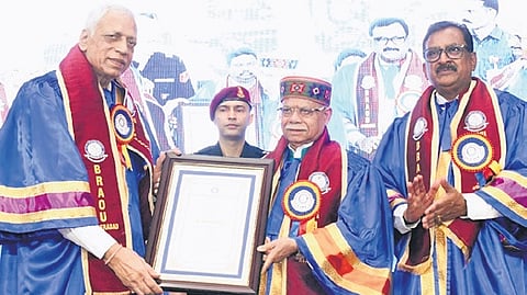 Filmmaker, writer, painter, photographer and theatre practitioner Bongu Narsing Rao was conferred an honorary doctorate by Dr BR Ambedkar Open University (BRAOU) at its 27th convocation in Hyderabad on Wednesday.