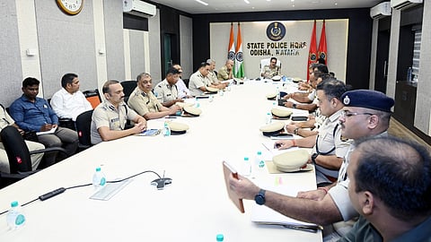 DGP Vinaytosh Mishra chairing a high-level meeting.