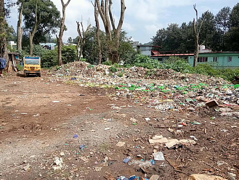 Salem: Plastic waste piled up at a garbage dumping site in Yercaud.