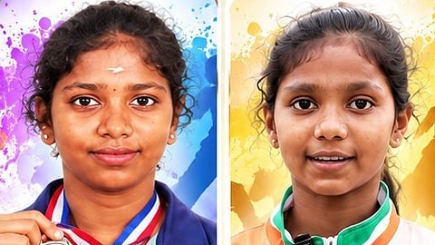 Two children from Tamil Nadu Urban Habitat Development Board (TNUHDB) tenements in Perumbakkam were honoured on Wednesday after they made it big at international and national sporting events.