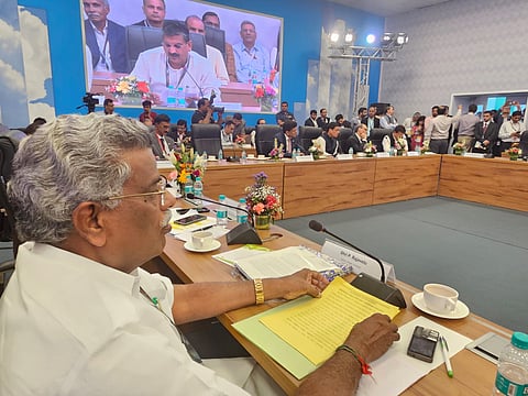 Puducherry IT minister P Rajavelu at the conference of state IT ministers in New Delhi on Thursday