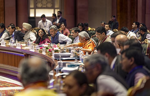 New Delhi: Union Minister for Finance and Corporate Affairs Nirmala Sitharaman during the 57th meeting of the Goods and Services Tax (GST) Council,